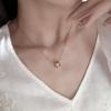 Golden Love Sugar Cube Necklace Female Fragrance Grandma Collarbone Chain Light Luxury Three-Dimensional Change Machine Necklace Direct Sales