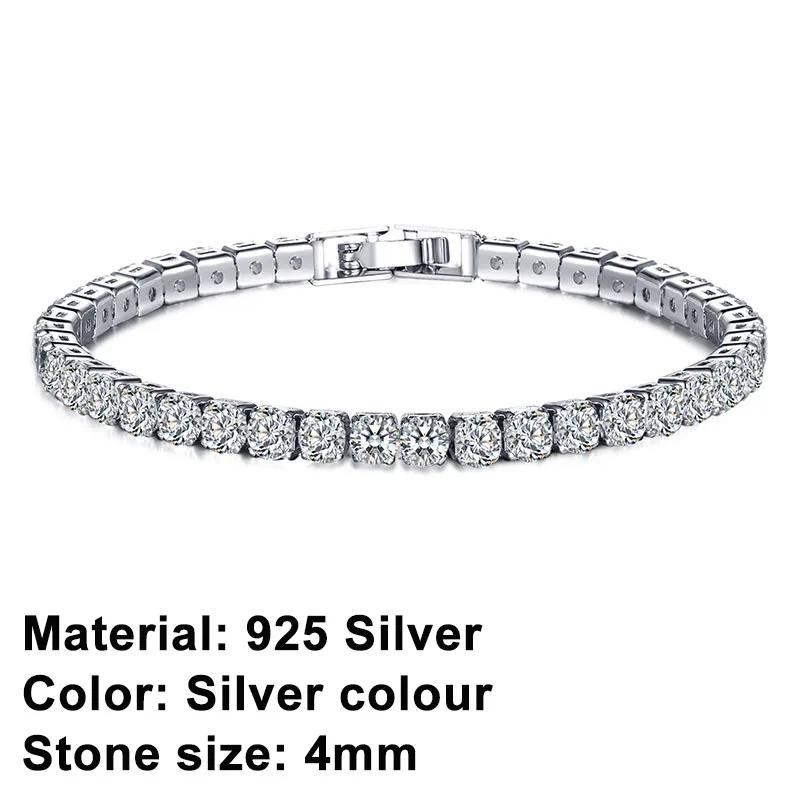 925  Silver Rose Gold Tennis Bracelet Sparkling Crystal Cubic Zirconia Hip-Hop Luxury Women's Jewelry Surprise Gift