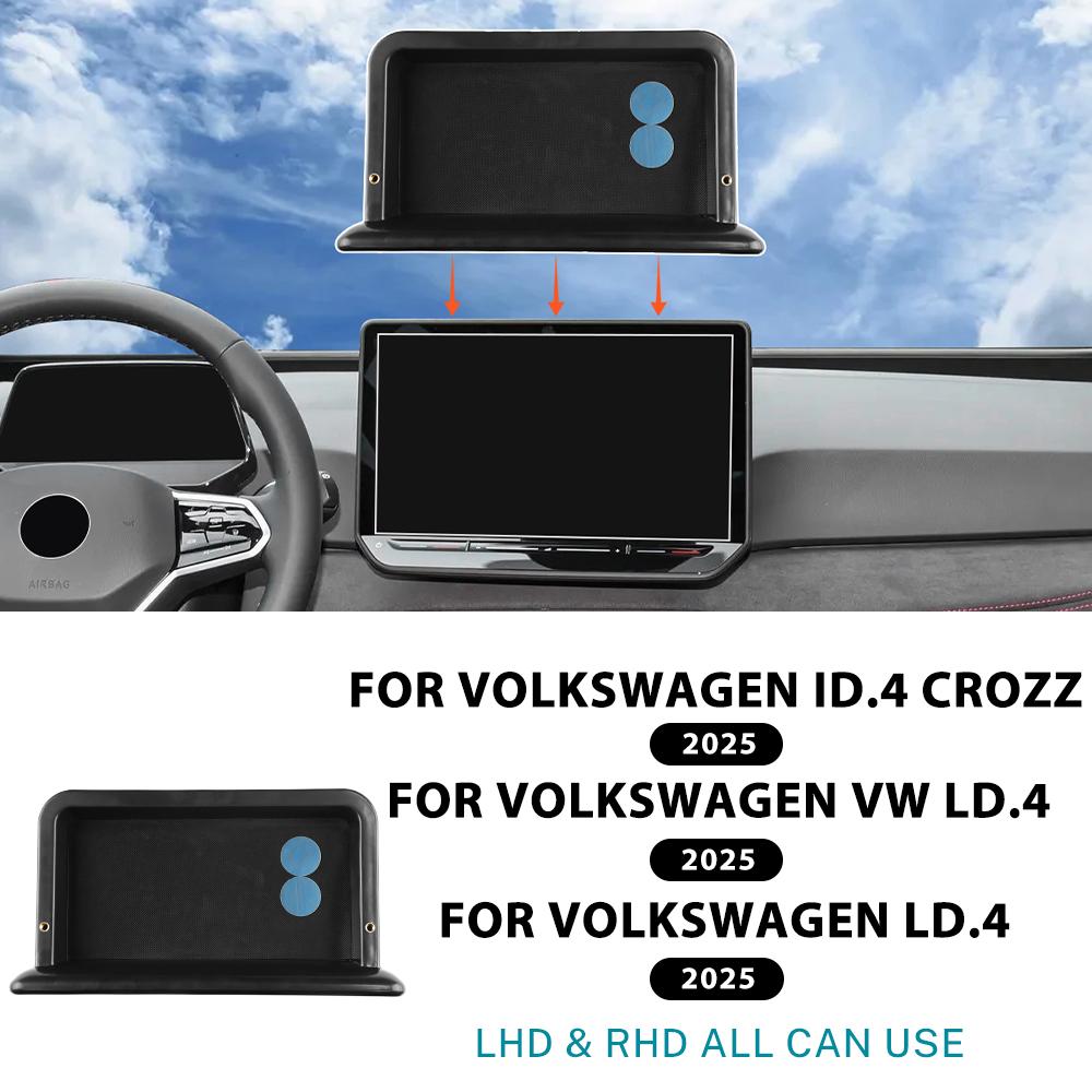 Armaturenbrett-Aufbewahrungsbox LHD RHD für Volkswagen VW ID3 ID4 CROZZ 2025-UP Verstecktes Fach in der Mittelkonsole hinter dem Bildschirm Autozubehör