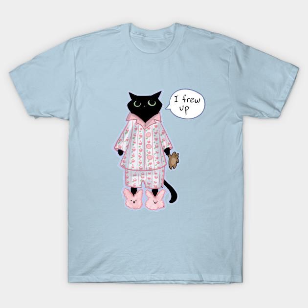 

Men Black Print T-shirt Mom I Frew Up Cat No-Cut Transfer Paper Print Cotton Tshirt 4XL світло-синій колір