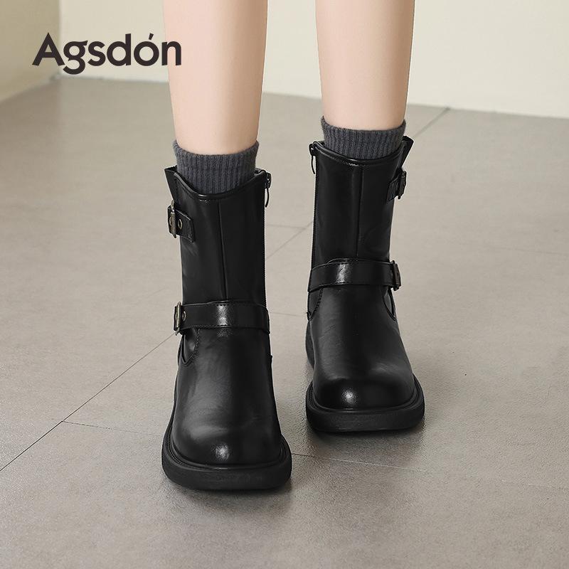 Brown Martin boots new autumn retro British style boots small platform short boots