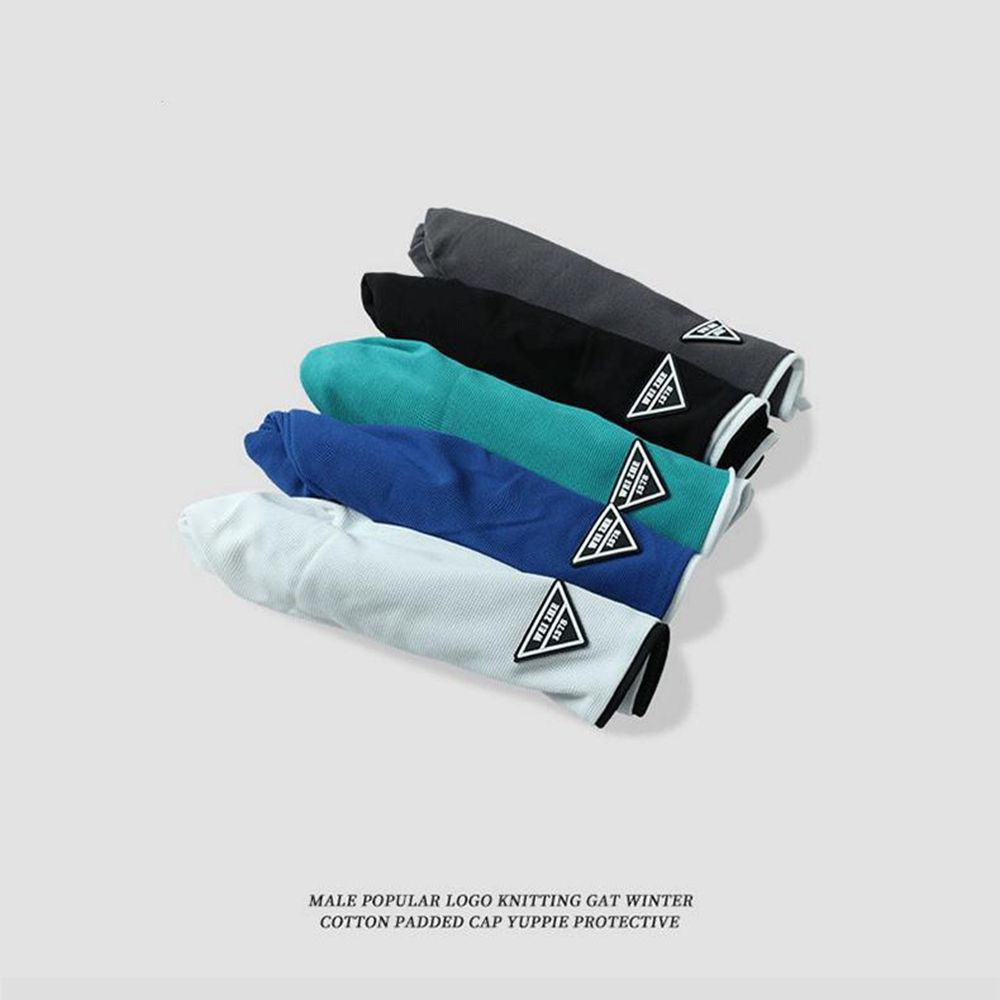 Label Autumn and Winter Solid Color Women Warm Cap Beanie Hat Korean Style Caps Knitted Hat