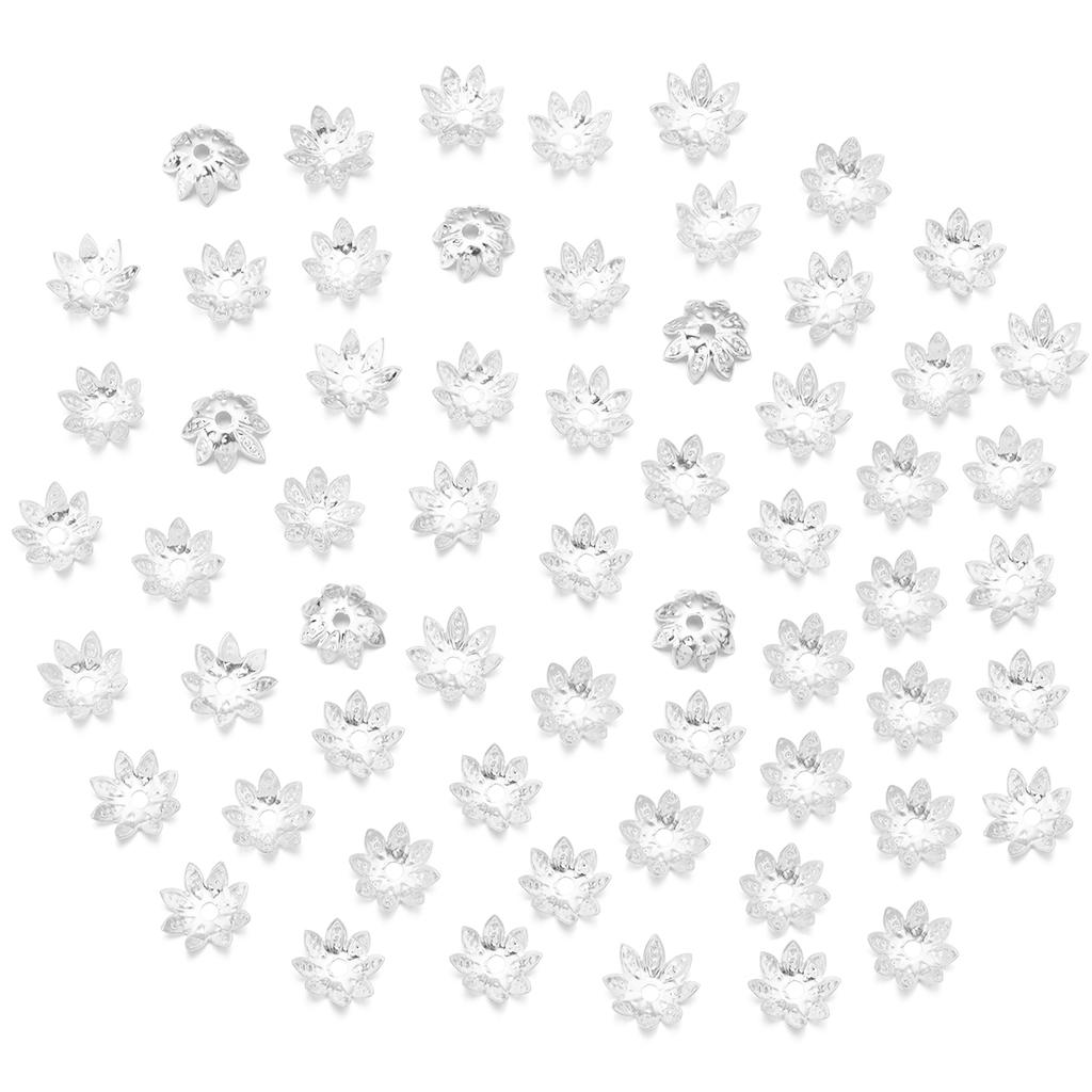 100Pcs Flowers Beads Caps 8/10/12mm Lotus Spacer beads Pendant Bead Tray for Jewelry Making Charms DIY Bracelet Necklace Earring