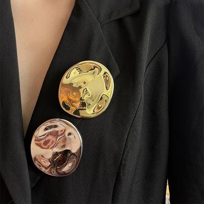 Neue Mode Minimalistischen Unregelmäßige Geometrische Metall Unebenen Poliert Oval Brosche Für Frauen Mädchen Partei Schmuck Geschenke