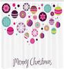 Christmas Shower Curtain,Colorful Graphic Baubles with Retro Snowflake Ornaments Celebration Hand Writing, Cloth Fabric Bathroom