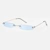 Small Sunglasses Women Men Brand Designer Rimless Narrow Eyewear Luxury Trending Alloy Sun Glasses Streetwear Selfie Artifact