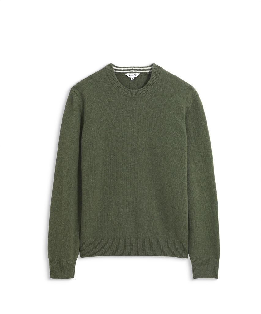 Aigle Men'S Round Neck Wool Blend Sweater Aiw25Mkni004Sgr
