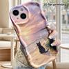 Phone Case: 2D Flat Design Suitable for iPhone 18 17 16 15 14 13 Pro Protective Case, Couple Style, Twilight Black Cat, Christmas and Halloween Gifts