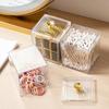 Cotton Swab Storage Box Desktop Dressing Table Dust-proof Transparent Makeup Remover Cotton Lipstick Cosmetic Box
