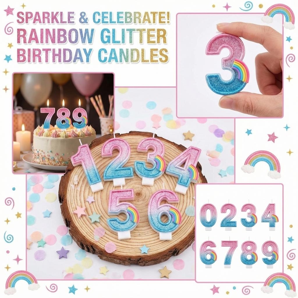 Fashion Cartoon Creative Birthday Candles Party Digital Candles