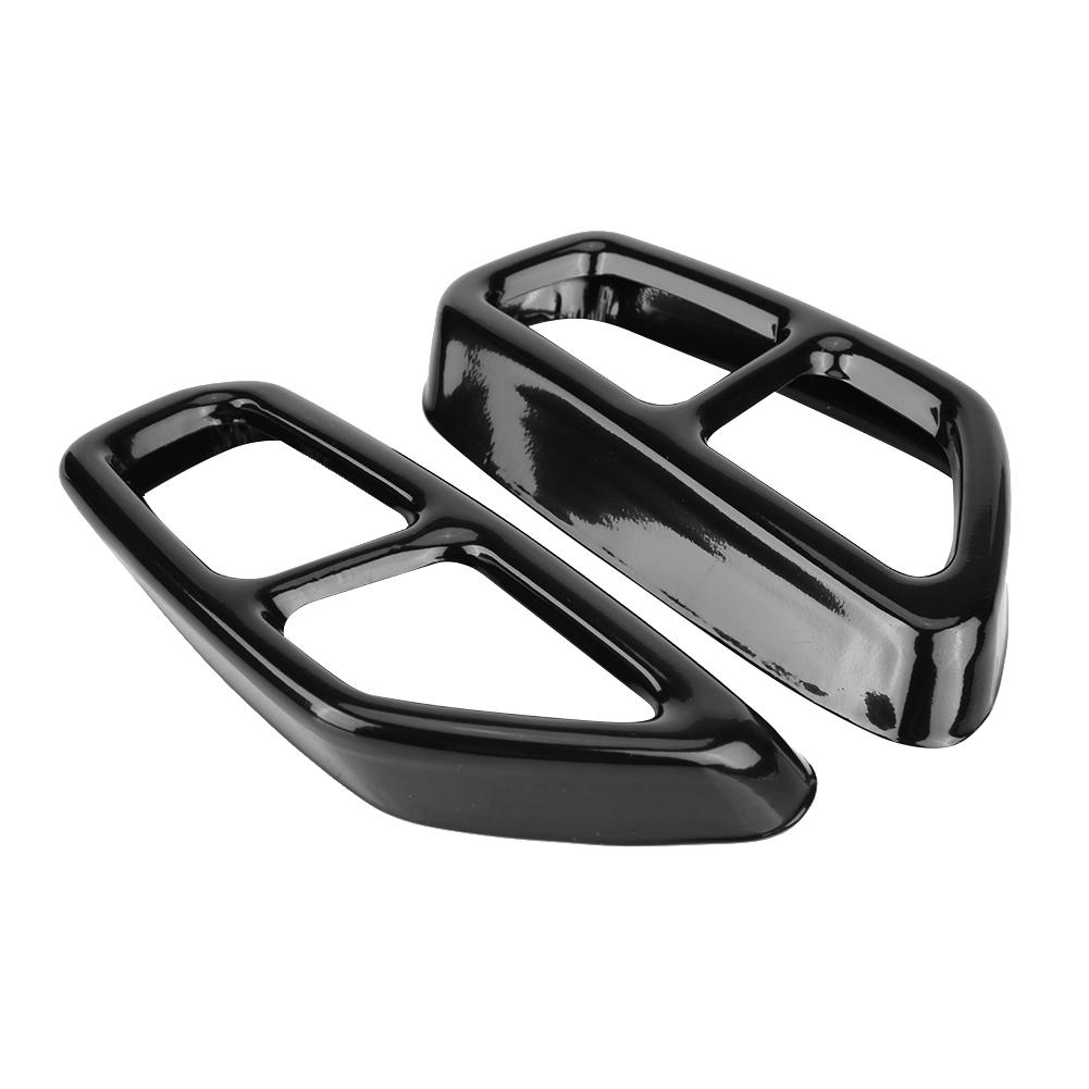 2Pcs Car Stainless Steel Black Exhaust Tailpipe Cover Trim for BMW 5 Series G30 2017 2018