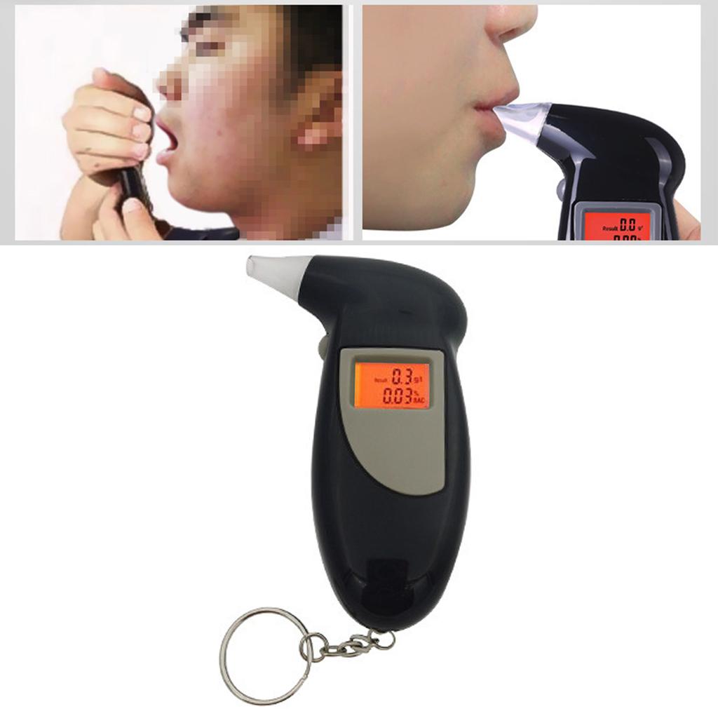Breath Alcohol Tester Black Portable Sensitive High Accuracy Air Blowing Alcohol Tester With 5 Mouthpieces