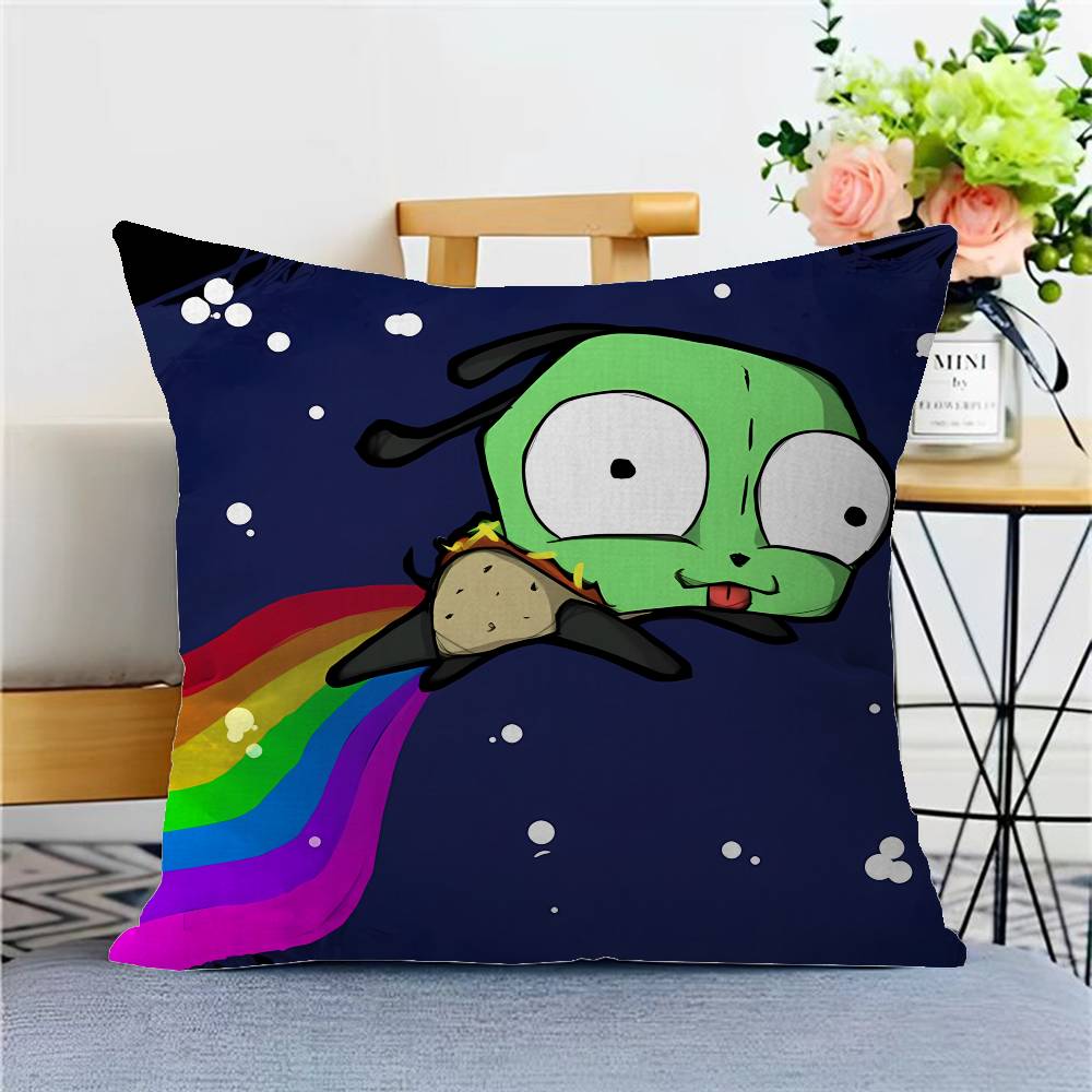 Funny Anime Invader ZIM Cushion Cover Inches Farmhouse Decor Home Throw Pillow Covers for Couch Decorations