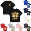 Camiseta unisex de moda para mujer y hombre con estampado, cuello redondo y manga corta