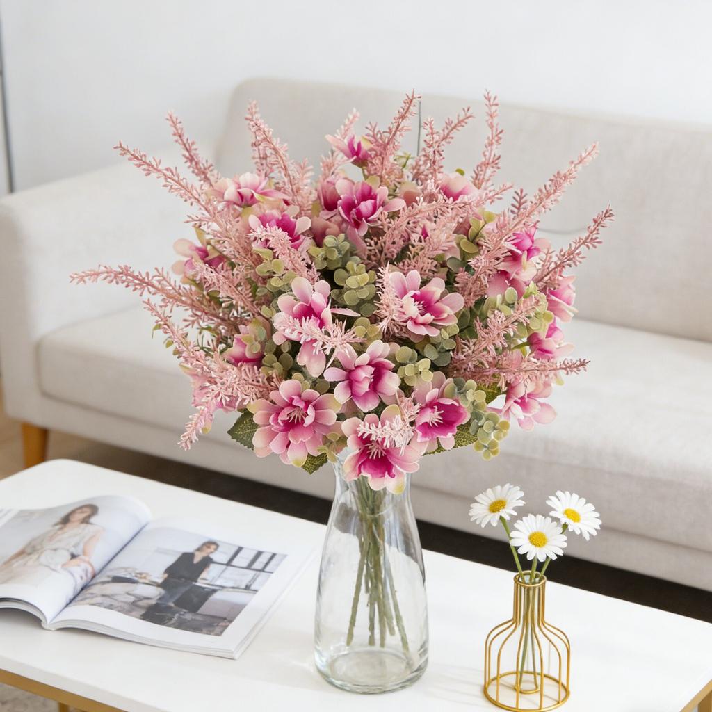 Silk Artificial Flowers Chrysanthemum High Quality Wedding Home Room Table Decora Ornament Bridal Bouquet Vase Celebration Gifts