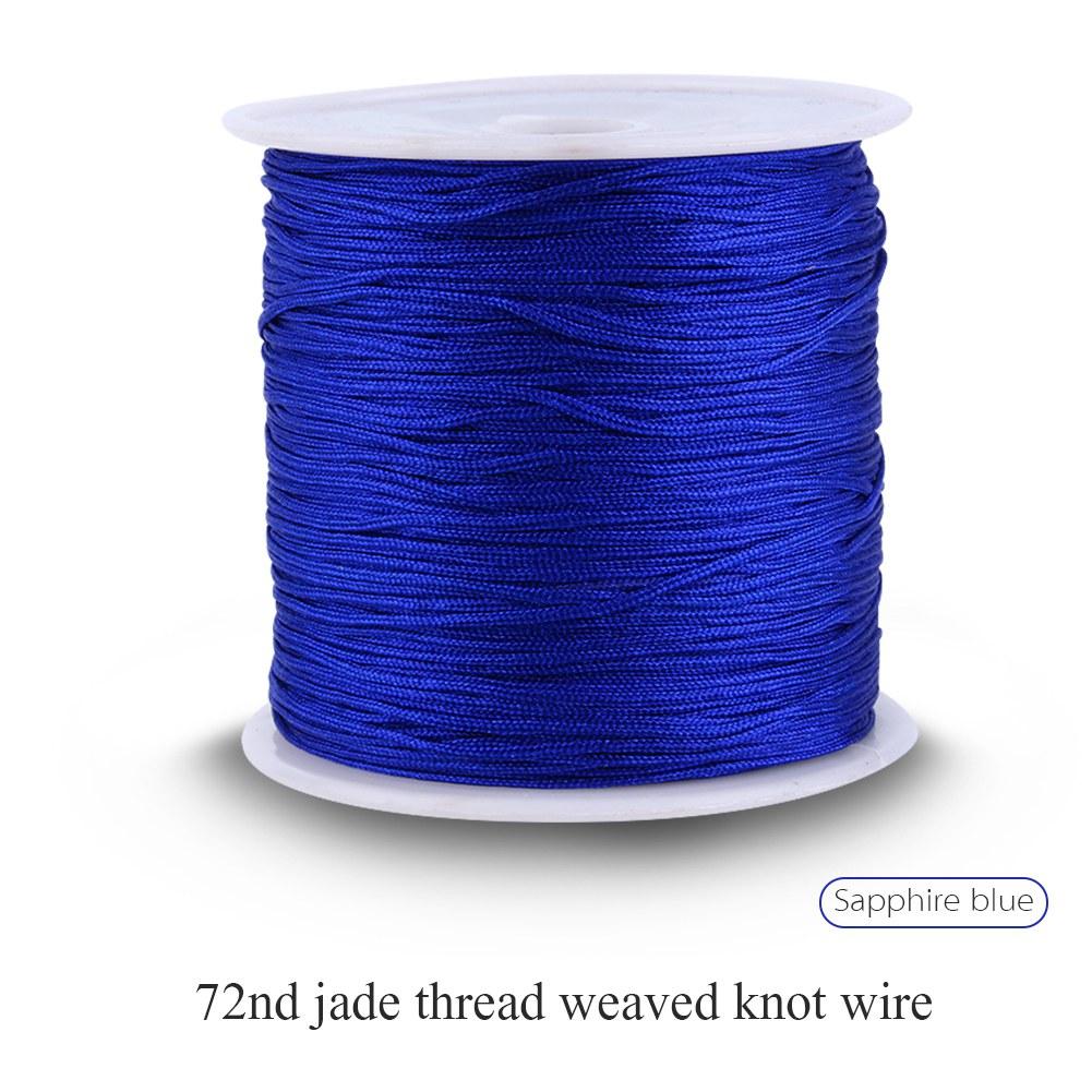 

100M x 0.8mm Nylon Chinese Knot Cord Rattail Macrame Shamballa Thread String sapphire blue
