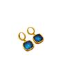 European & American Retro Sapphire Geometric Earrings - Vintage, Minimalist, Luxurious Design for Women