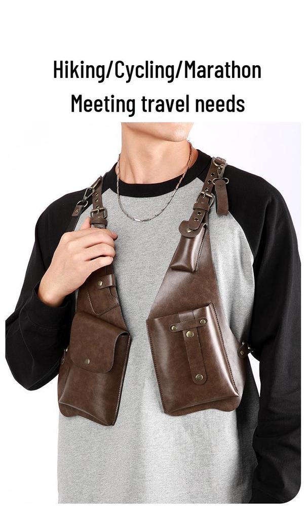 Borsa a Gilet Multiuso da Uomo da Portare a Tracolla sotto l'Ascella - per Esterno, Monospalla e Porta Telefono