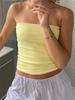 Women Cropped Tube Tops Strapless Off Shoulder Backless Short Tank Summer Party Club Striped/Solid Mini Vest New