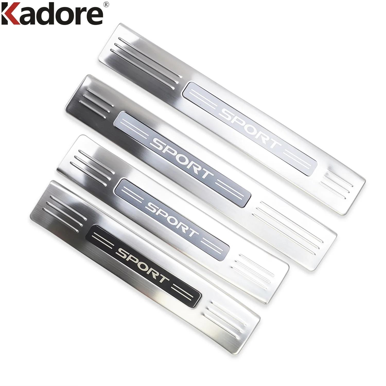 For Toyota Highlander XU70 Kluger Hybrid -2024 Steel Car Door Sill Scuff Plate Cover Trim Welcome Pedal Guard Accessories Stainless Steel