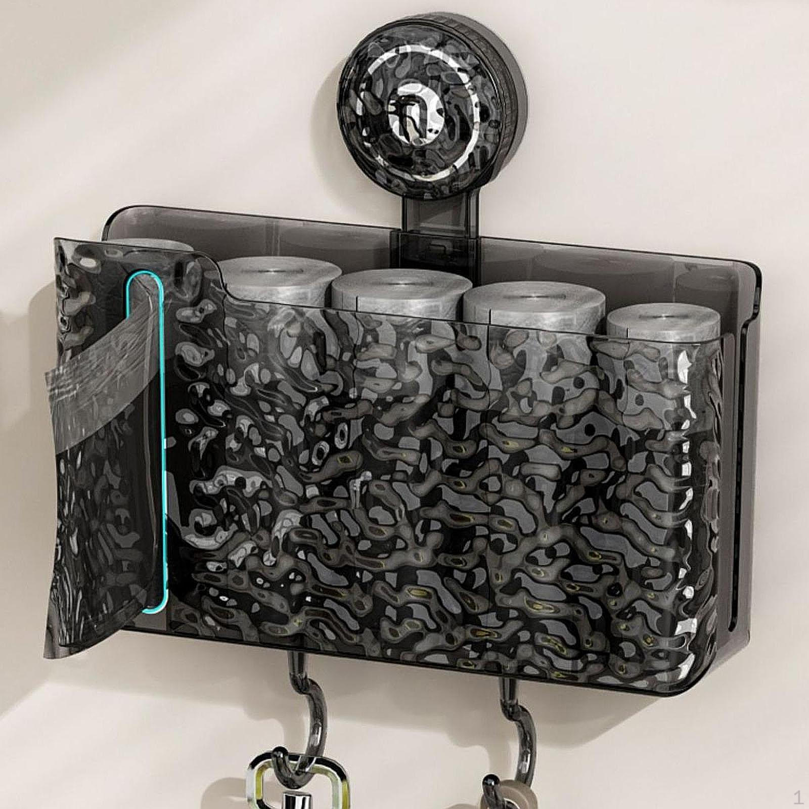 

Kitchen Garbage Bag Dispenser Suction Cup Shower Shelf Bathroom Organizer Trash чёрный