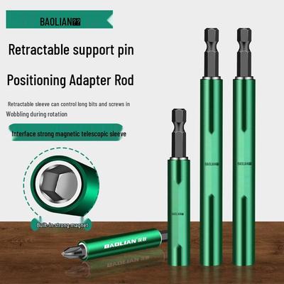 Telescopic Magnetic Bit Positioning Screwdriver with Hex Shank and Extended Socket Rod