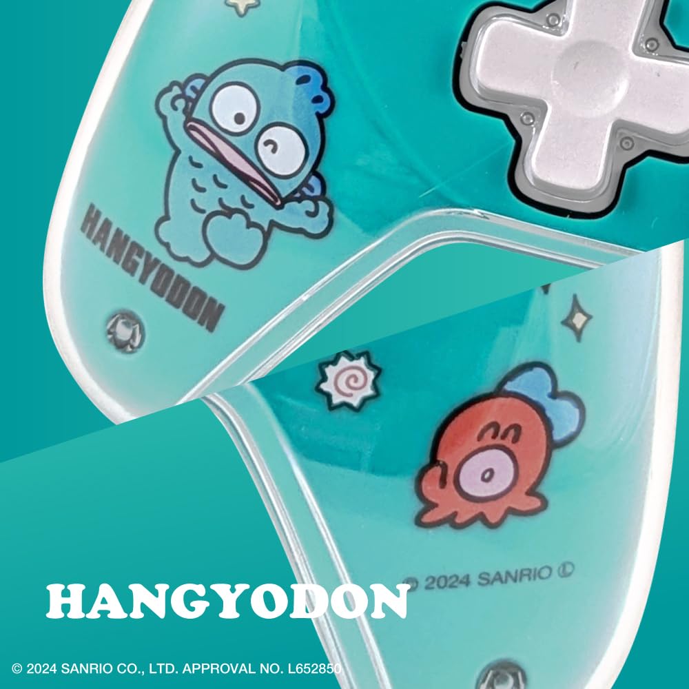 Allone Wireless Gaming Controller Sanrio Characters Hangyodon X 6 X Cm Compatible with Turquoise Blue Both Wired and Wireless Possible Popular