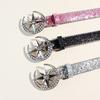 Rhinestone Snap Buckle Belt Women'S Style Belt Decoration Personality Sequined Jeans Belt Design
