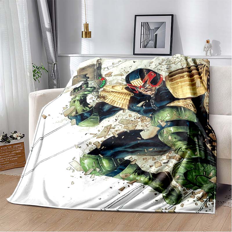 Dredd Judge Helmet Fire Movie Poster Print Soft Flannel Throw Blanket Warm Sofa Couch Bed Home Decor Cover For Action Fans