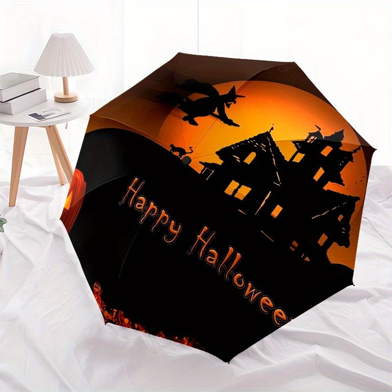 1pc Witch Pumpkin Themed High-quality Umbrella,Automatic Opening and Closing Umbrella,Multi-functional Umbrella G0811151