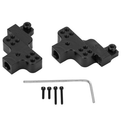 2 Stück Metall-Aluminiumlegierung Vorderachsaufhängungshalterung Stoßdämpferhalterung für Axial SCX24 124 RC-Auto Schwarz