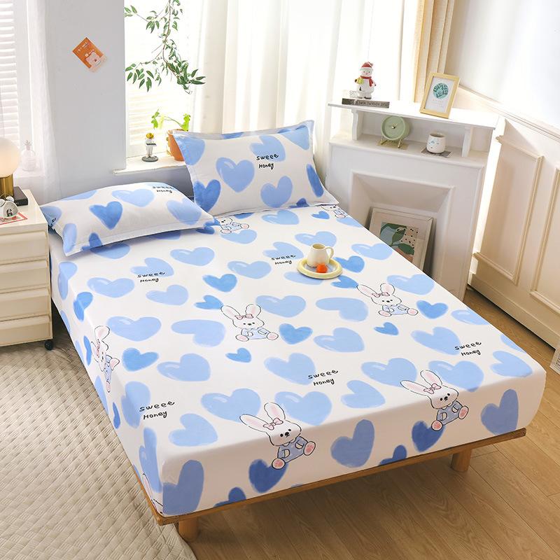 New Pure Cotton Single Bed Sheet Cartoon Small Fresh All Cotton Bed Sheet Single Double Mattress Protective Cover
