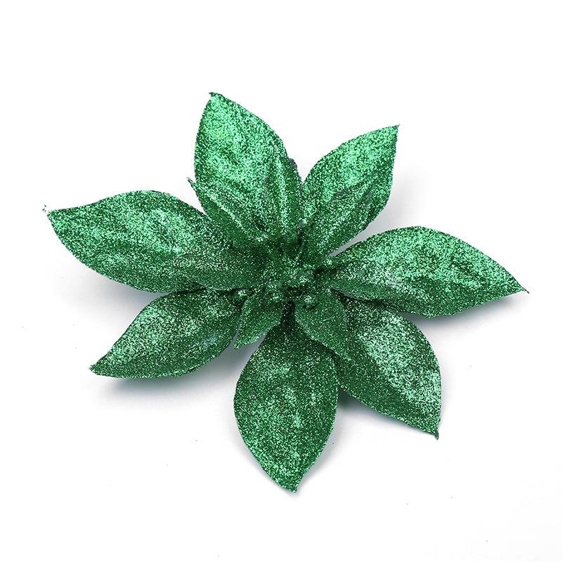 Exquisite Christmas Flowers, Solid Scallion Powder Gold, Silver and Red Flower, Christmas Tree Ornaments, Christmas Wreaths, Rattan, Christmas Decorat