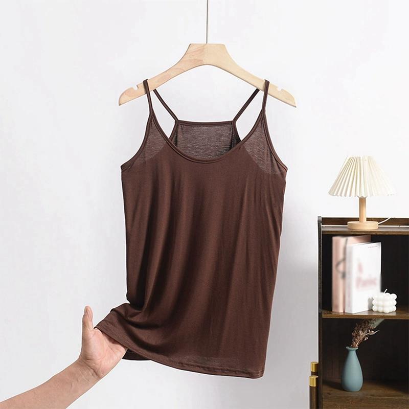 Γυναικείο Μονόχρωμο Αμάνικο Τοπ με Λεπτές Τιράντες