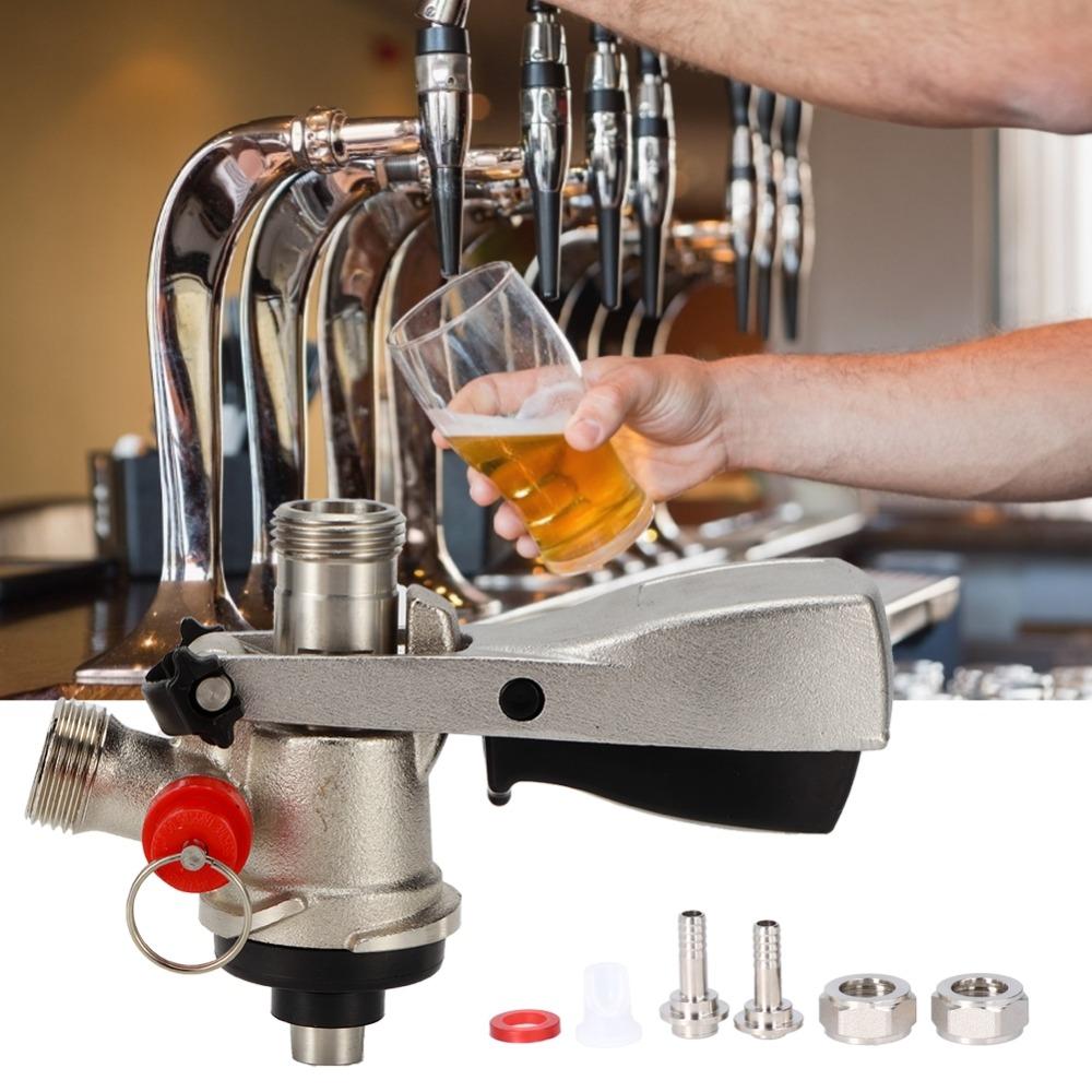 7 Piece G5/8 Male Thread Draft Beer Keg Coupler Pressure Relief Valve Dispense Function Beer Keg Dispenser S Type