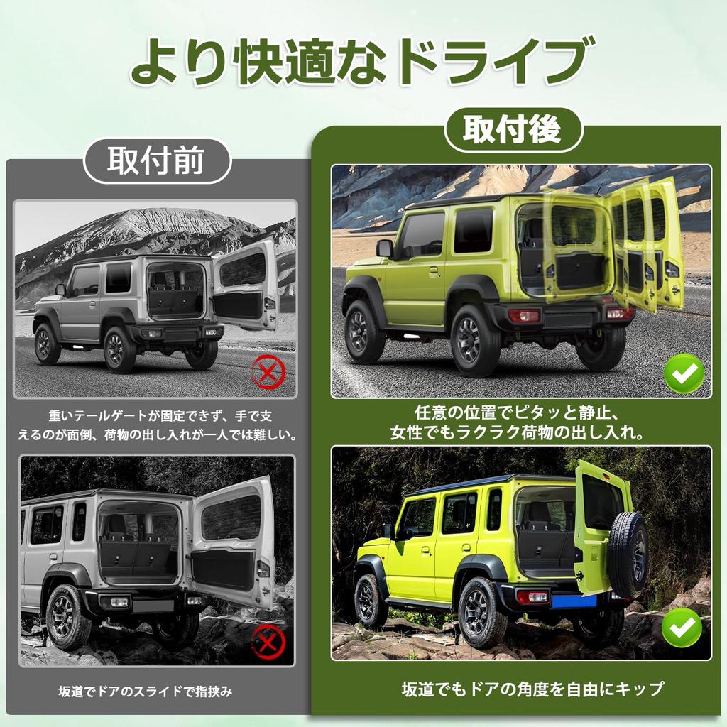 GIMUYA Rear Door Rear Gate Back Door Balancer for Suzuki and Nomad and Stepless Free Easy Door Punch Hydraulic No Drilling Genuine Car 1 Piece Damper,