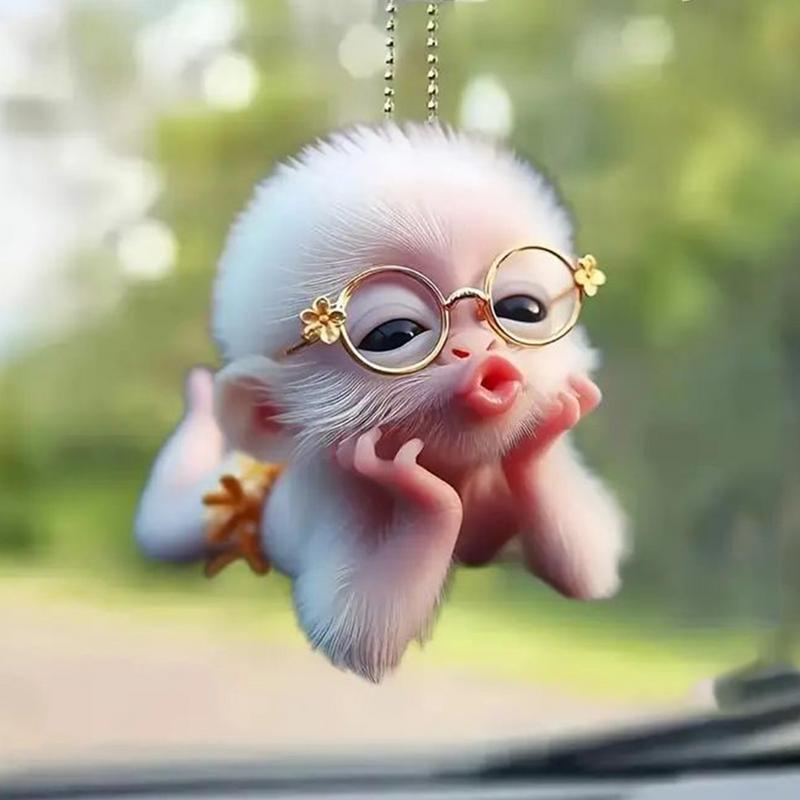 Car Rearview Lens Pendant Pouting Monkey Car Pendant Cute Car Decor Car Decorations Rearview Lens Decor Interior Rearview Glass