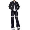 Fleece Straight-leg Loose Jeans Men's Autumn Trendy Brand Versatile Casual Wide-leg Hong Kong Style Mopping Long Pants