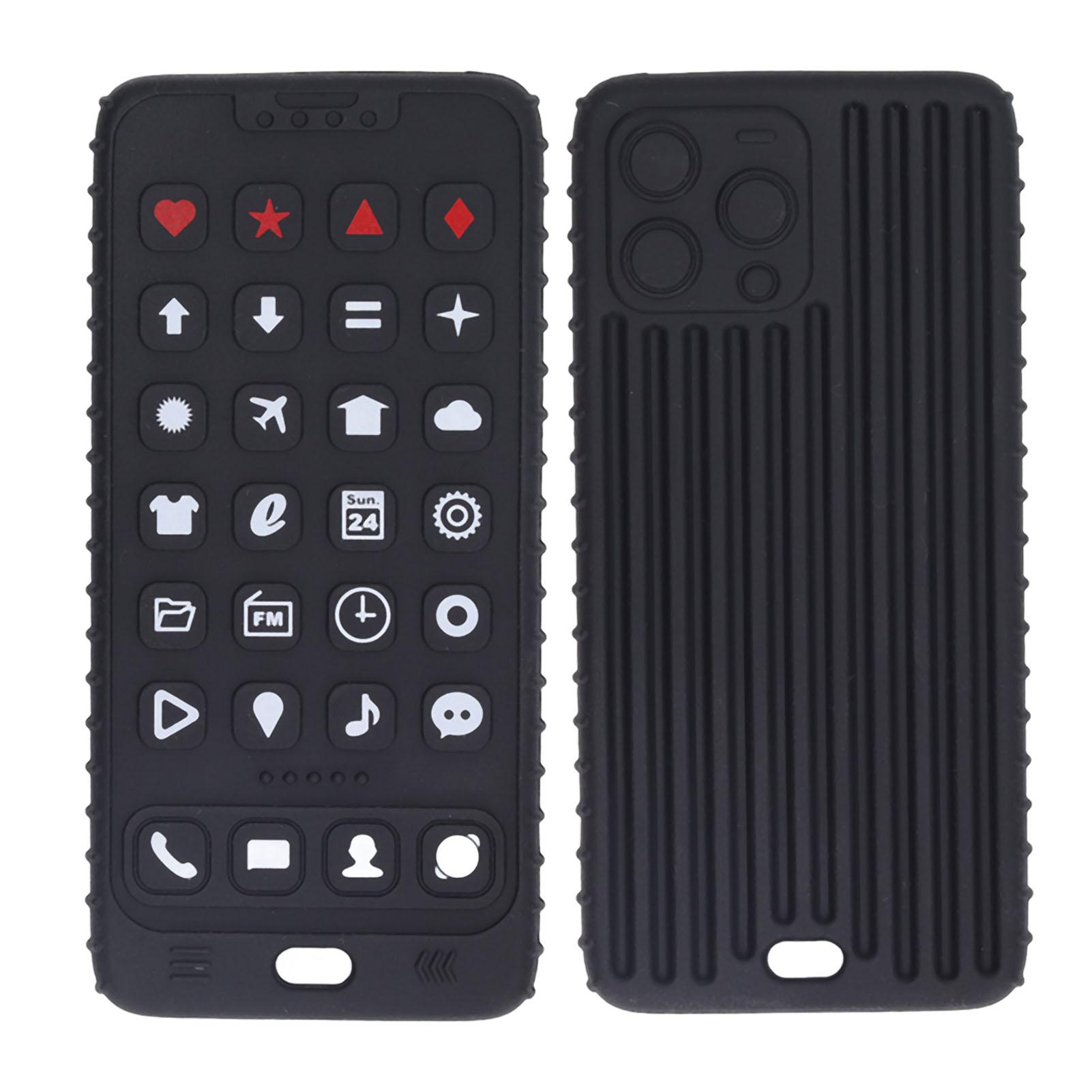 

Детский яркий цветной прорезыватель в форме мобильного телефона, забавный мягкий силиконовый прорезыватель для зубов, жевательный чёрный