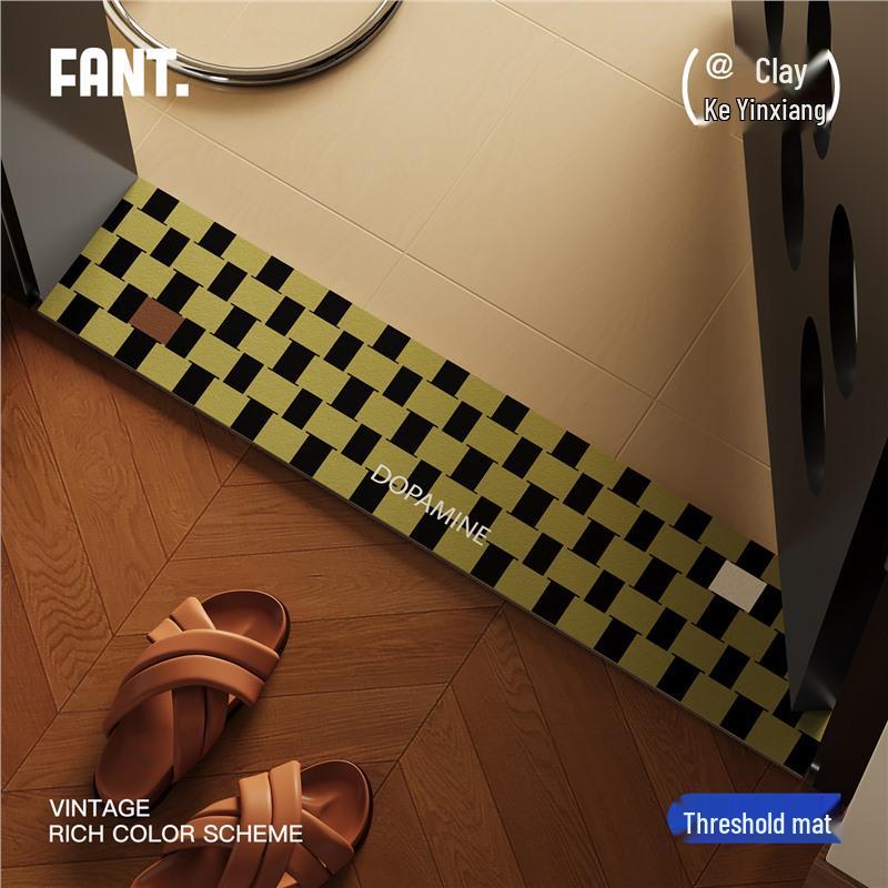 Klaike Vintage Long Narrow Doormat - Absorbent, Dirt-Resistant, Quick-Drying Bathroom Entrance Mat