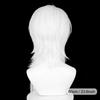 Short Synthetic White Straight Wig with Side Spilt Part Bangs for Anime Cosplay & Game Characte Party Realistic Fake Hair