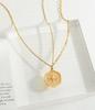 French Niche Eight-Pointed Star Pendant Necklace, Double Chain, 18K Gold-Plated Titanium Steel Clavicle Chain Jewelry P574