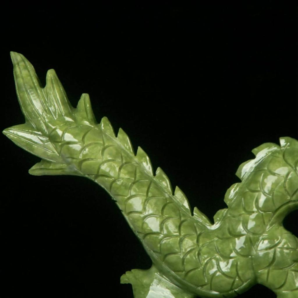 Dragon Statues for Home Decor Chinese Feng Shui Natural Jade, Dragon Figurines and Sculptures and Collectibles Symbol of Prosperity, Luck &