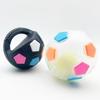 Pet Dog Toy Football Shape Durable Rubber Squeaky Interactive Toy Squeaky Floating Handle for Teething Relief Companion Toy