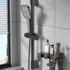 Shower Slide Bar Round Metal Handheld Shower Sliding Bar with   Shower Head Holder for Bathroom 40cm