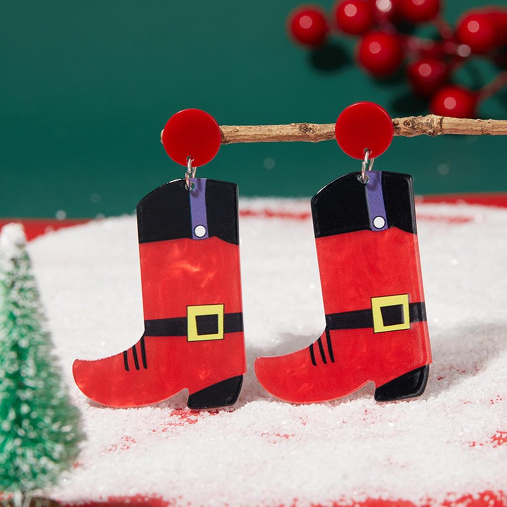 Christmas Series Popular Funny Red Cap Cute Sweater Snowman Pants Drop Earrings for Women unique design Jewelry Present