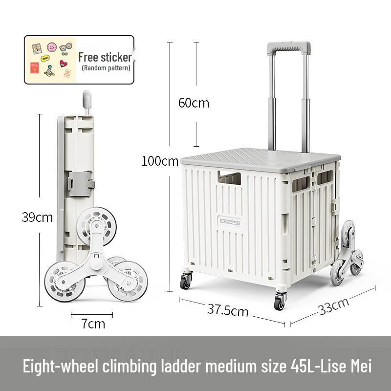 Tragbarer Faltbarer Einkaufstrolley mit Rädern - Umweltfreundlicher Multifunktionaler Handgezogener Wagen