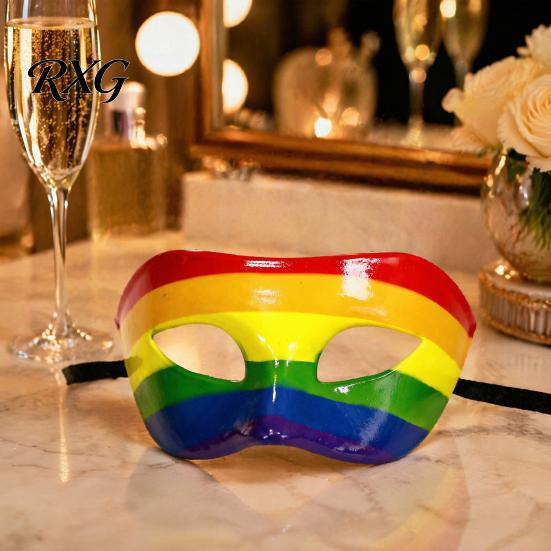 Splendida Maschera Costume di Carnevale Maschera di Mardi Gras per Uomini Donne, Colorata Arcobaleno Mascherata Festosa Copricapo Veneziana Festa di Ballo, Carnevale, Halloween