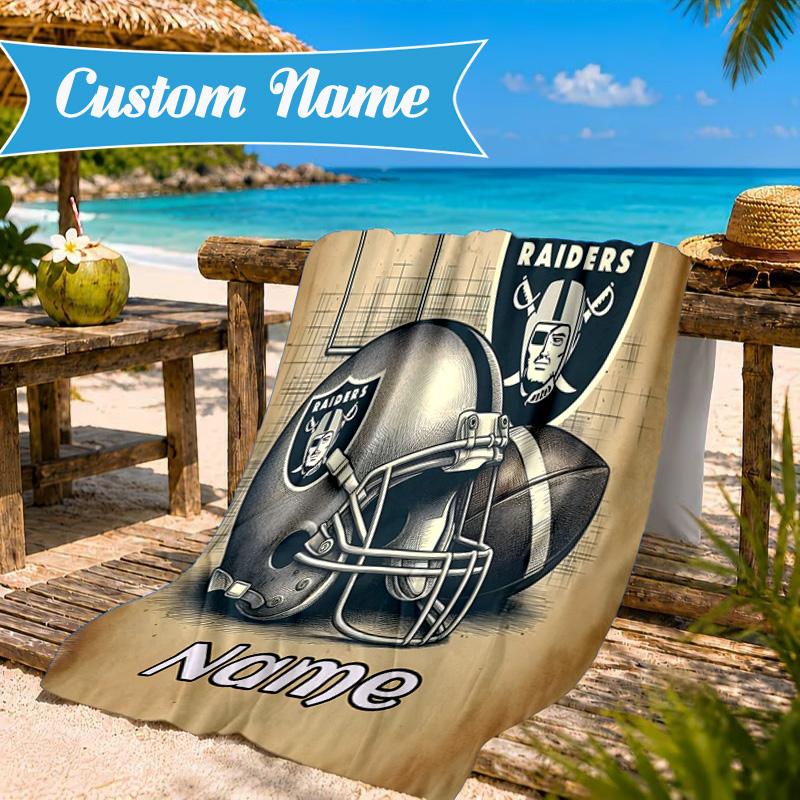 Custom Name Beach Towel Rider's Shield Emblem Microfiber Beach Towel, Lightweight for Summer Travel, Swimming Pool Fan Birthday Gift