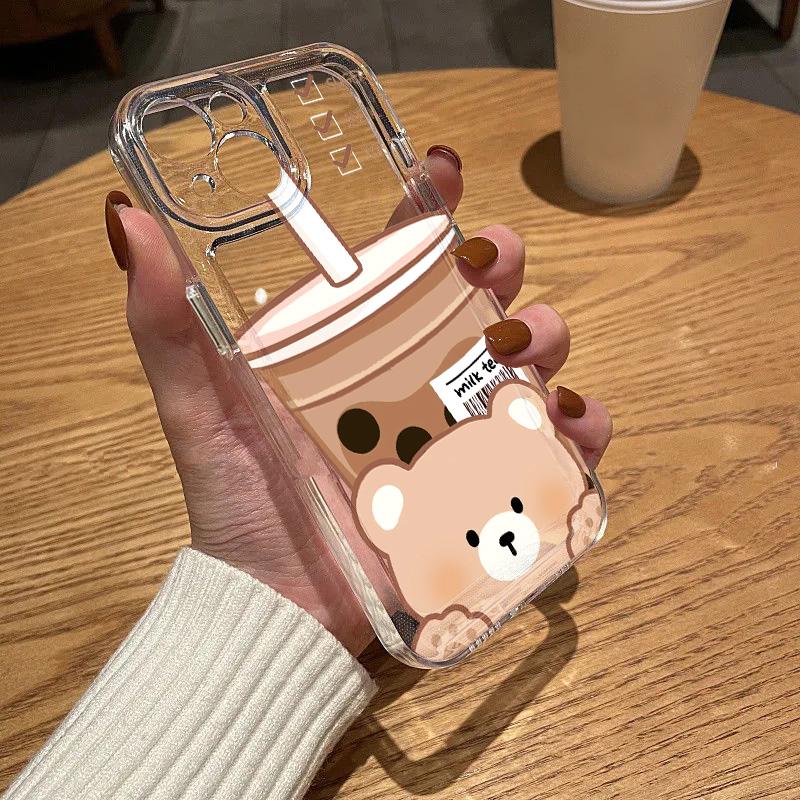 Silicon Bear Case For Samsung A05 A54 5G A55 A35 A34 A53 A52 A24 A23 A22 A15 A14 A13 S24 Ultra S23 Plus S21 S20 FE Fundas Covers